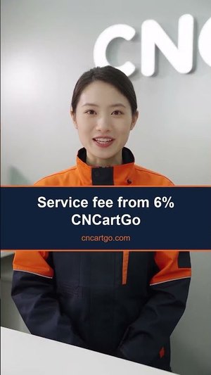 Video cover: a CNCartGo staff member in an orange and navy uniform in front of the CNCartGo sign