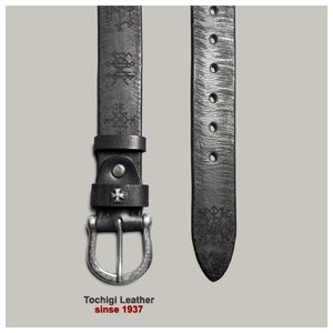 Hammered steel buckle on a stamped strap, product photo from the seller