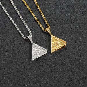 Triangle pendant on a stainless twist chain, product photo from the seller
